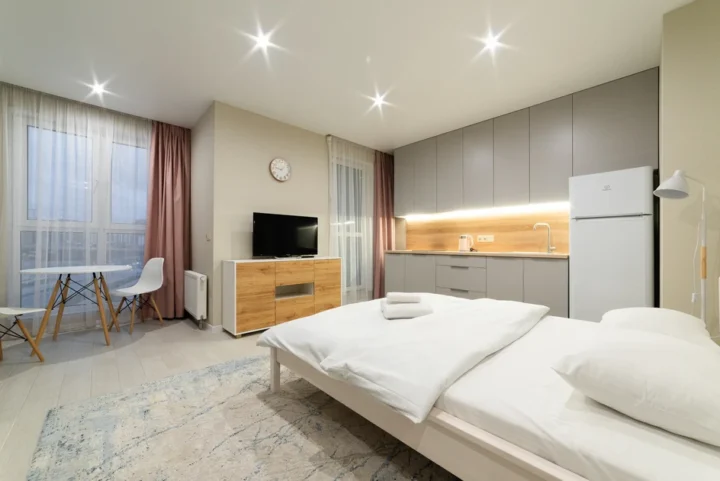 Short-term studio apartment at 23 Igorya Luchenka Str., Minsk