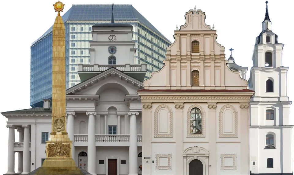 Коллаж из фотографий достопримечательностей Минска