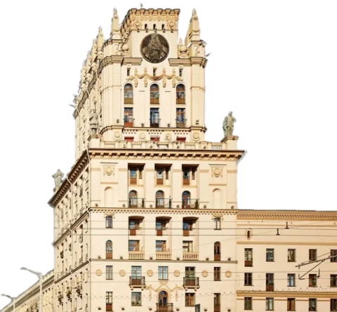 Башня с гербом БССР исторического здания из комплекса "Ворота Минска"