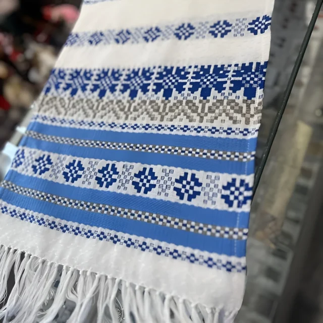 Linen rushnyk (decorative towel) at a souvenir shop in Minsk